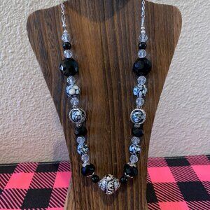 Ebony & Ivory Handmade Beaded Necklace